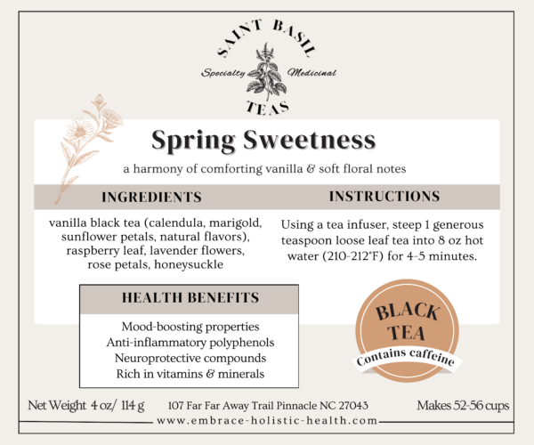 description of large bag of spring sweetness tea with health benefits