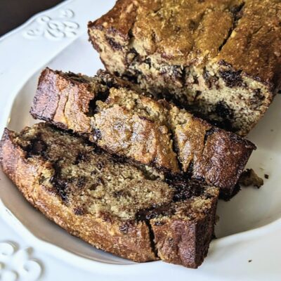 banana bread slices on plate