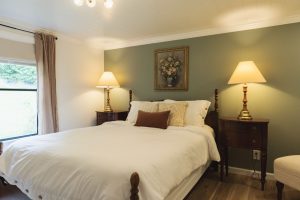 bedroom with two lamps and bedside tables